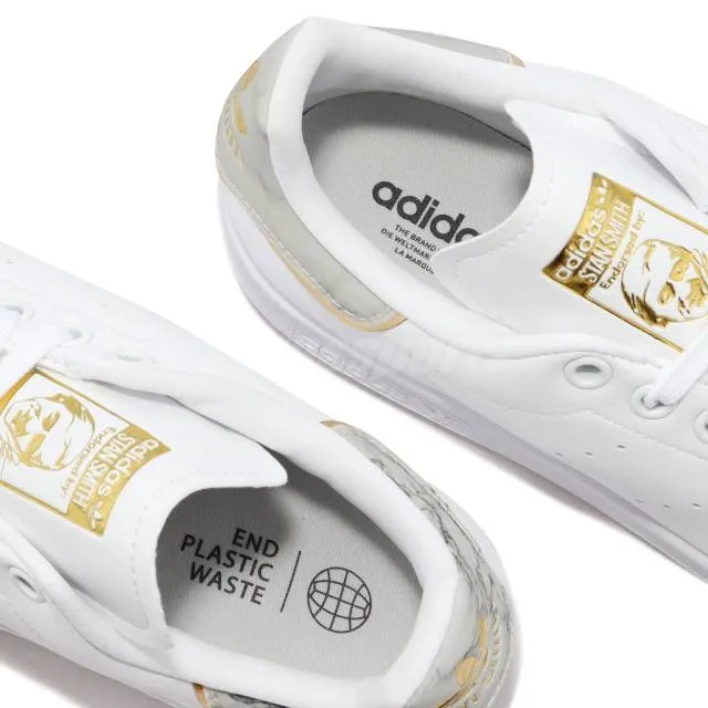 Adidas originals stan smith w white marble gold metallic women casual gw4479