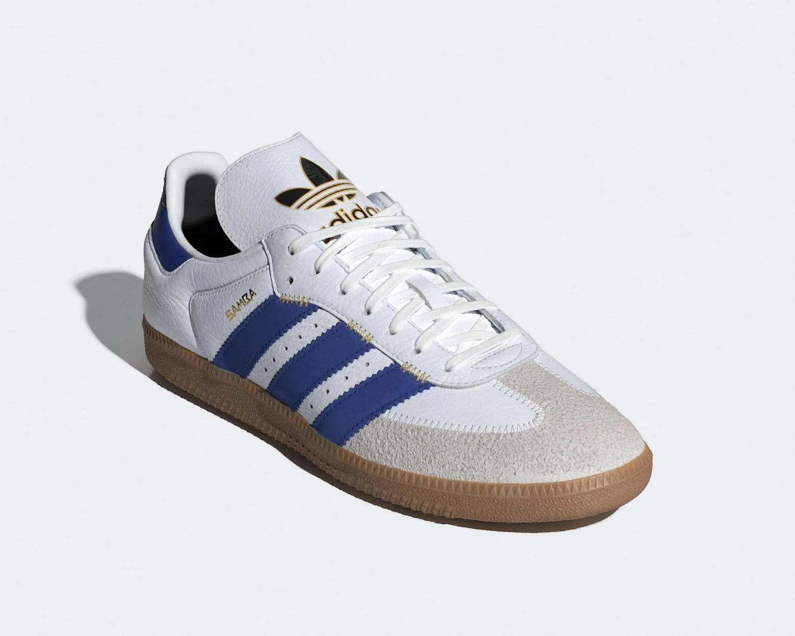 Adidas Samba OG Cloud White Semi Lucid Blue Gold Metallic IF1813