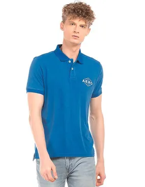 Aeropostale Solid Jersey Polo Shirt