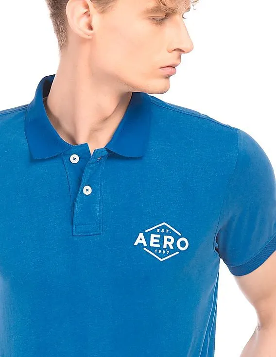 Aeropostale Solid Jersey Polo Shirt