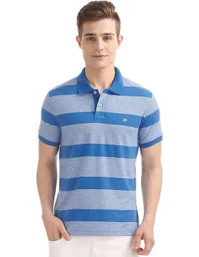 Aeropostale Striped Jersey Polo Shirt