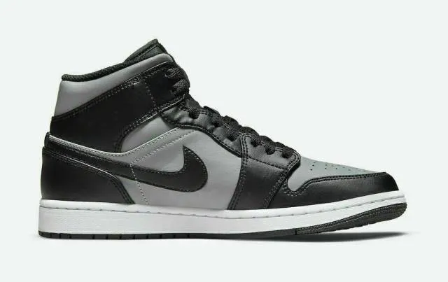 AUTHENTIC NIKE AIR JORDAN 1 MID  Black Shadow" Grey Red ...