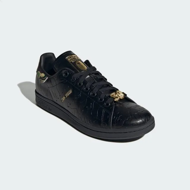 Bape x adidas stan smith (30th anniversary black/ core black/ core black/ gold metallic) men us 8-13