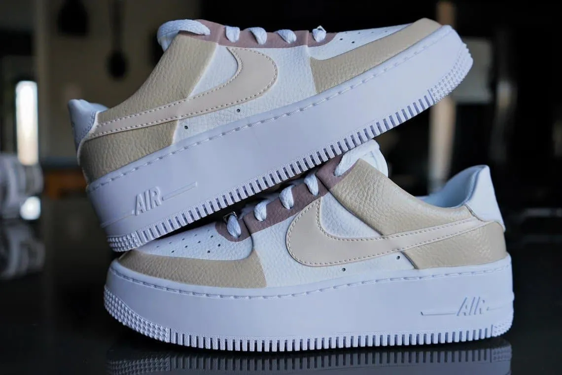 Beige Multicolored Custom Nike Air Force 1