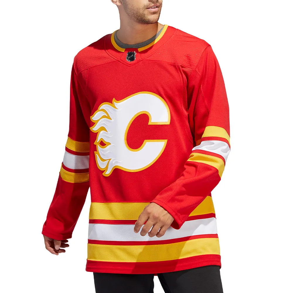 CALGARY FLAMES ADIDAS ADIZERO PRIMEGREEN AUTHENTIC RED HOME JERSEY