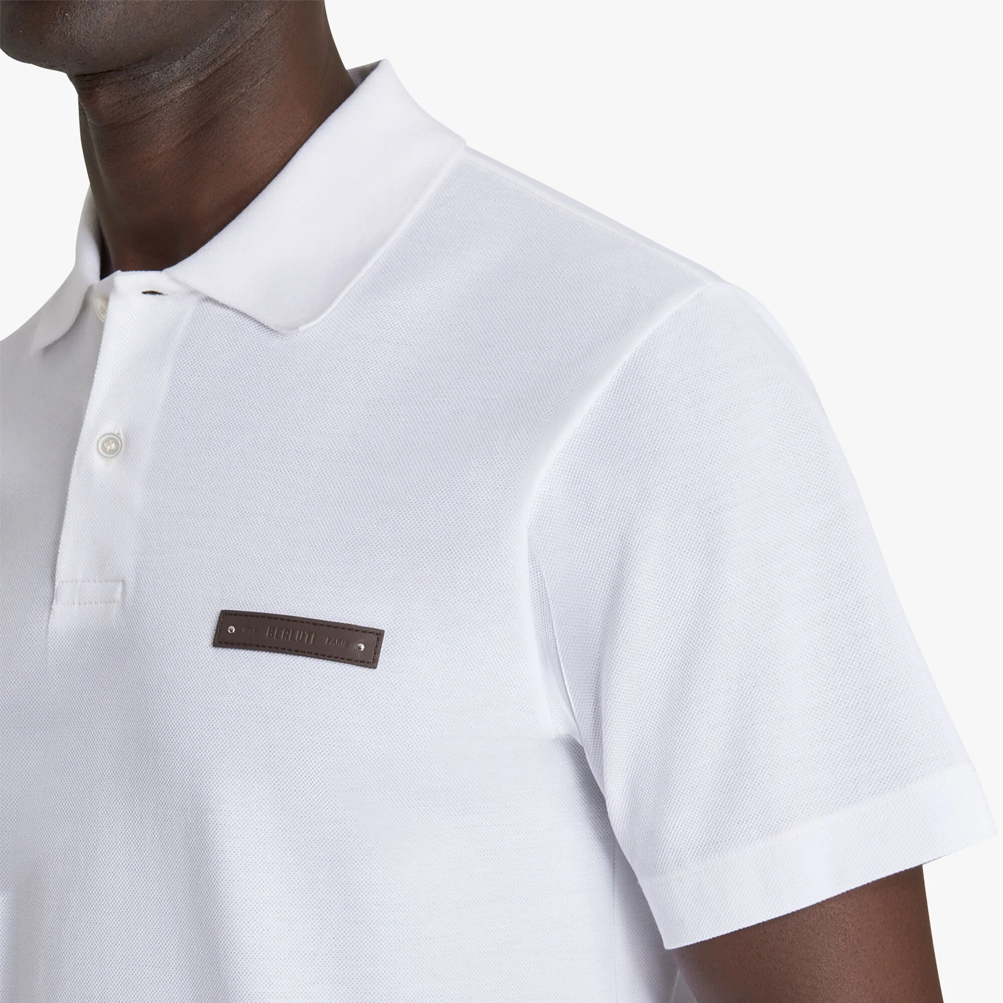 Classic Pique Leather Tab Polo