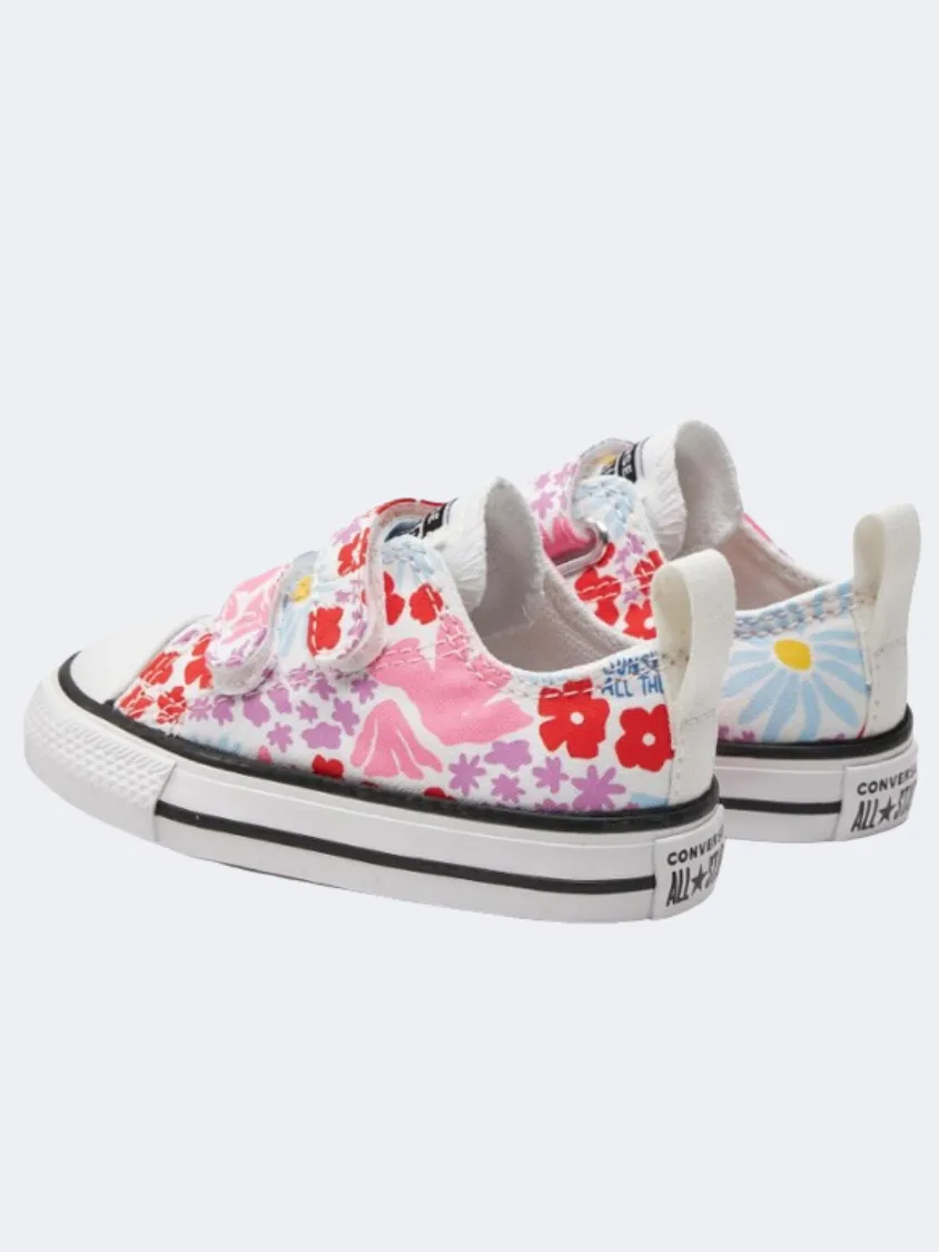 Converse All Star 2V Nature In Bloom Infant Girls Lifestyle Shoes White/Sky/Pink