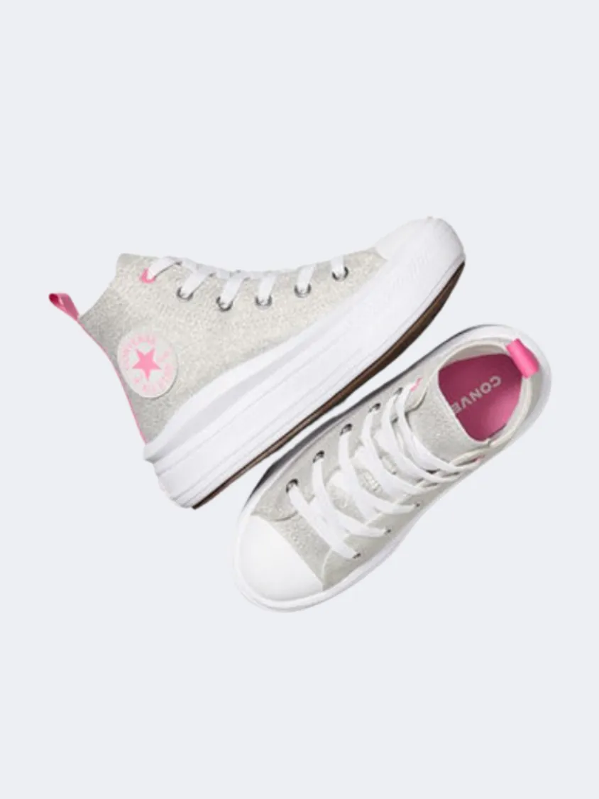 Converse All Star Move Sparkle Ps Girls Lifetsyle Shoes White/Oops Pink