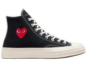 Converse Chuck Taylor All Star 70 Hi Comme des Garcons PLAY Single Heart Black