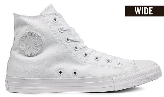 Converse Chuck Taylor All Star High Top Wide Width Monochrome White