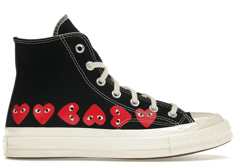 Converse x Comme des Garons PLAY Chuck 70 Multi Heart High Top black