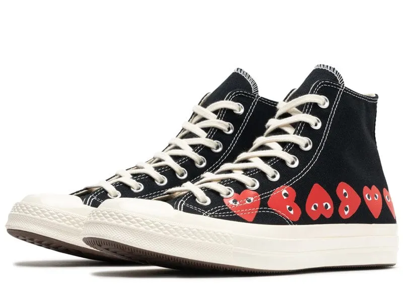 Converse x Comme des Garons PLAY Chuck 70 Multi Heart High Top black