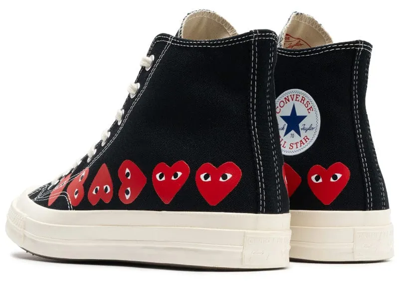 Converse x Comme des Garons PLAY Chuck 70 Multi Heart High Top black