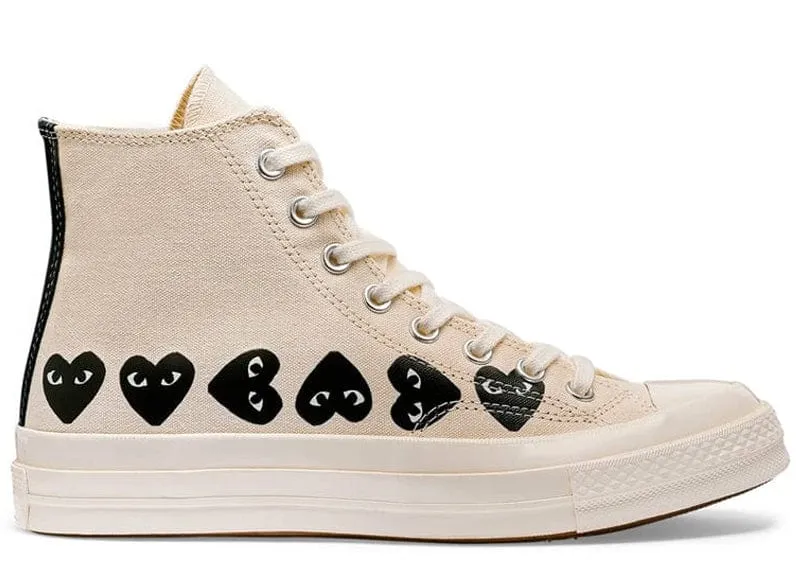 Converse x Comme des Garons PLAY Chuck 70 Multi Heart High Top Milk