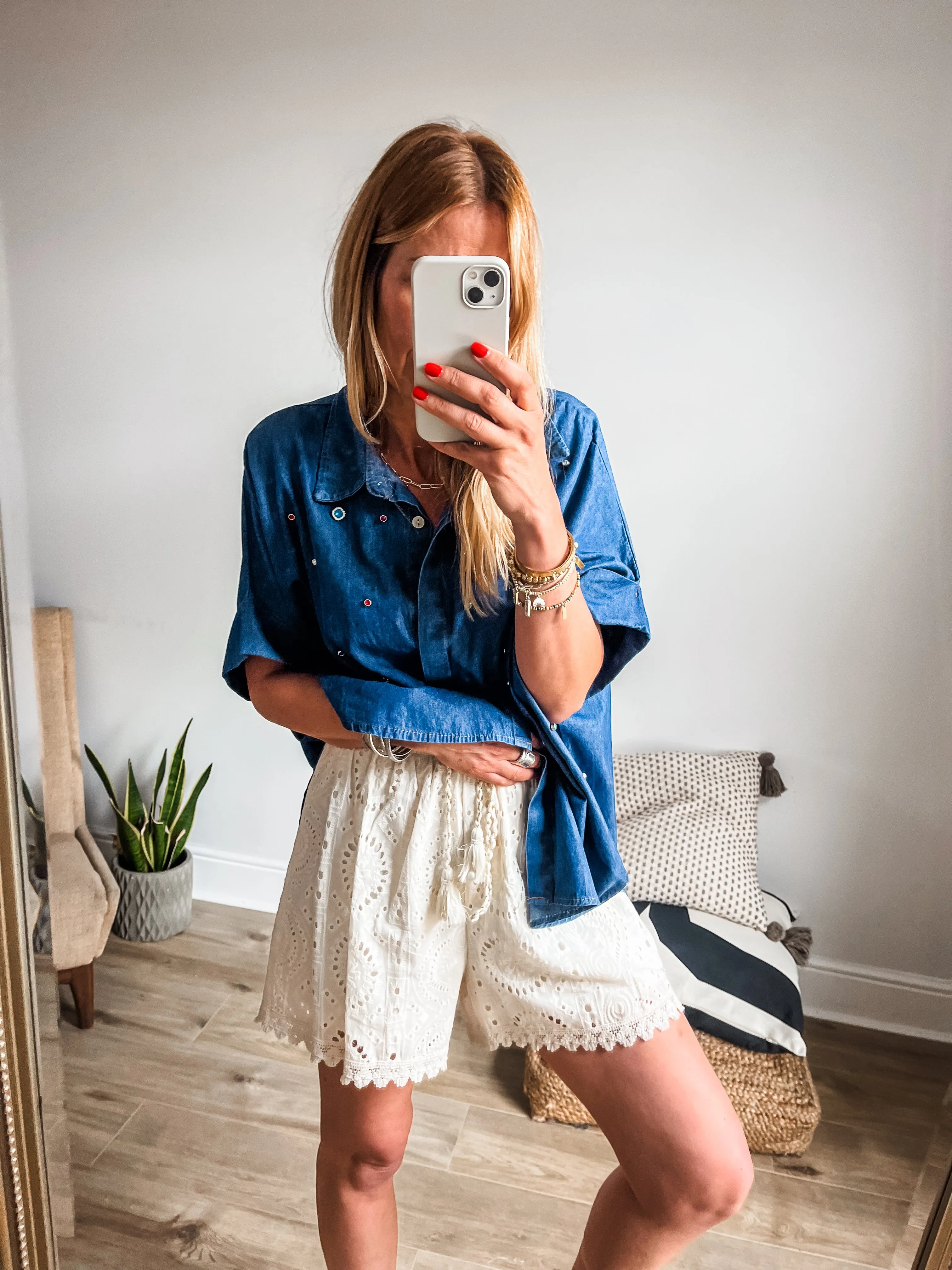 Cotton Broderie Anglaise Shorts