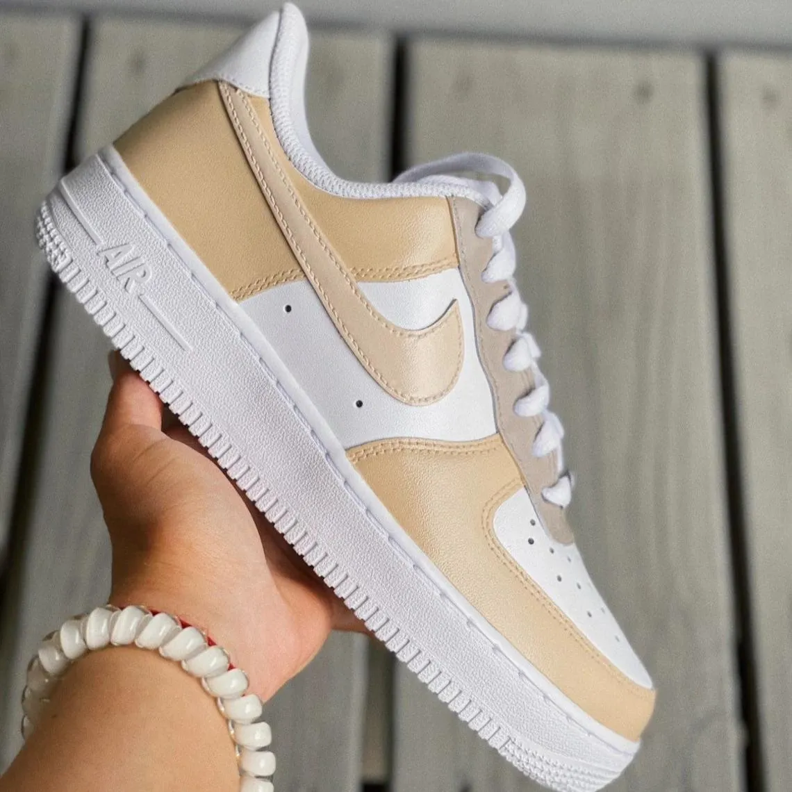 Custom Nike Air Force 1 Beige Tan Earth Neutral Colors