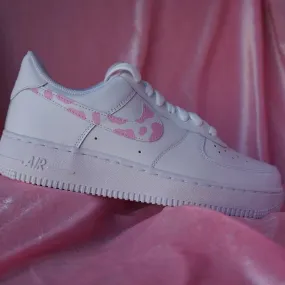 Custom Nike Air Force 1 Cow Print - Pink