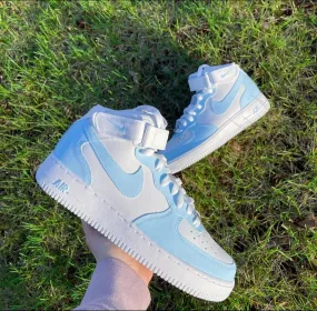 Custom Nike Air Force 1 Mid Baby Blue