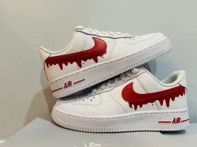 Custom Nike Air Force 1 Swoosh Red -  Any Color Drip