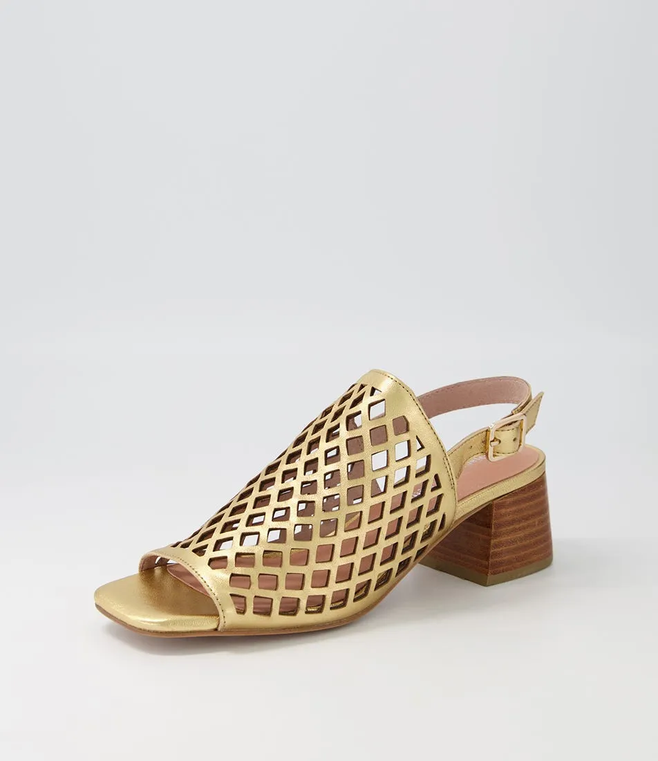 DJANGO & JULIETTE Fairhaven Old Gold Leather Sandals