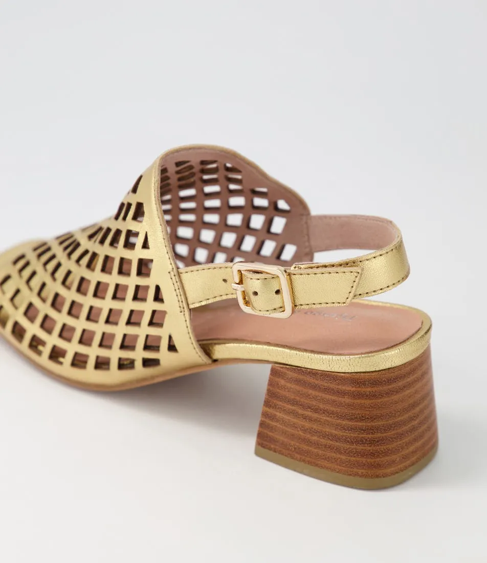 DJANGO & JULIETTE Fairhaven Old Gold Leather Sandals