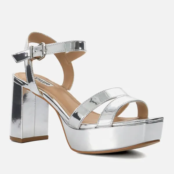 Dune London Women's Molten Leather Platform Sandals