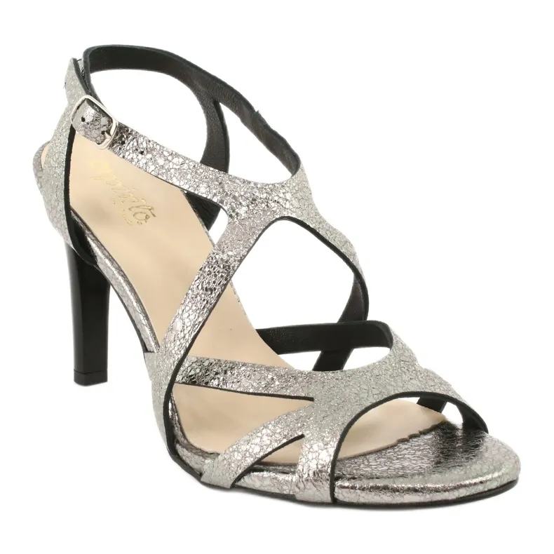 Espinto Metallic Women's Sandals multicolored grey