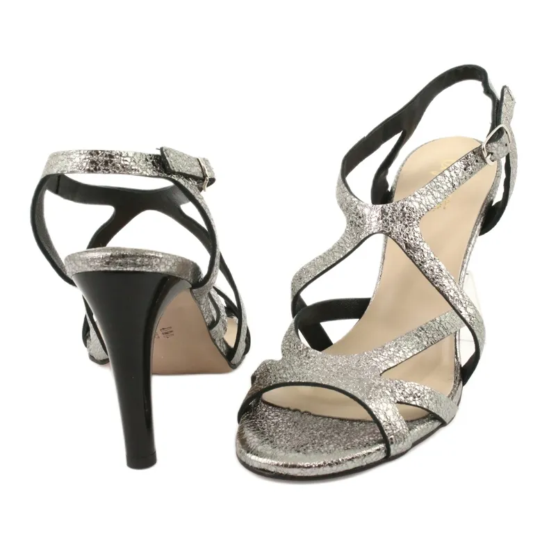 Espinto Metallic Women's Sandals multicolored grey