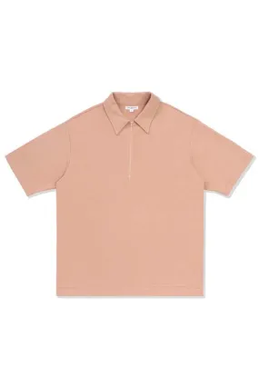 Half Zip Polo - Pink Glass