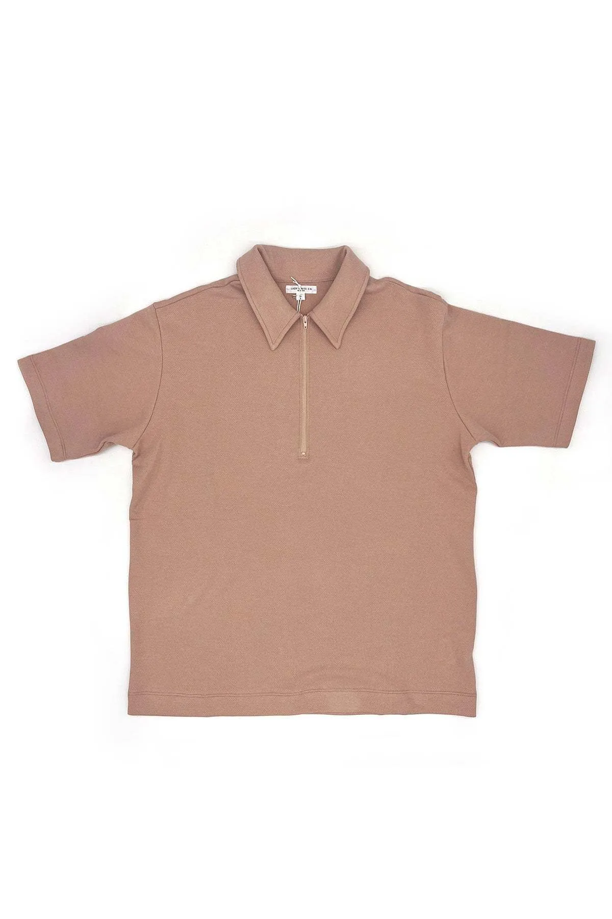 Half Zip Polo - Pink Glass