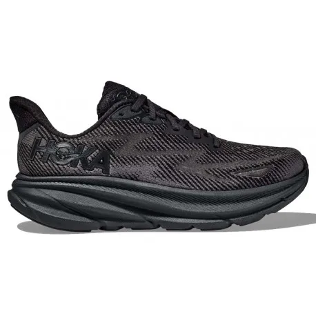 HOKA CLIFTON 9 WIDE BLACK/BLACK FOR MEN'S