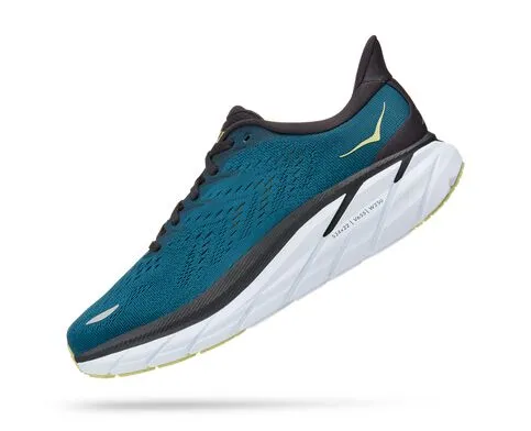 Hoka Mens Clifton 8 Lightweight Running Shoe- Blue Coral/Butterfly