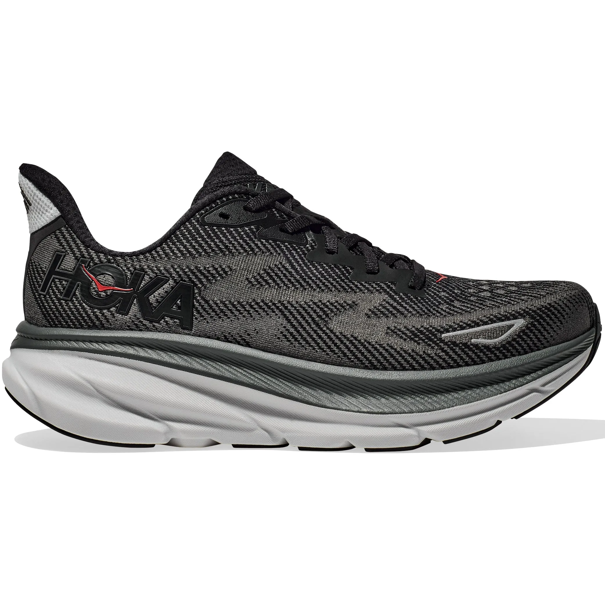 Hoka Men's Clifton 9 Running Shoes Black / Outer Orbit