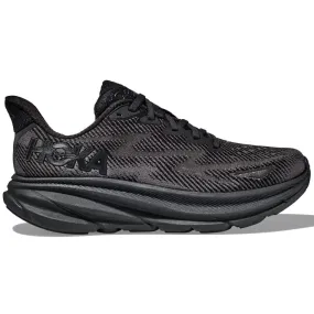 Hoka Men's Clifton 9 Wide Fit Running Shoes Black / Black