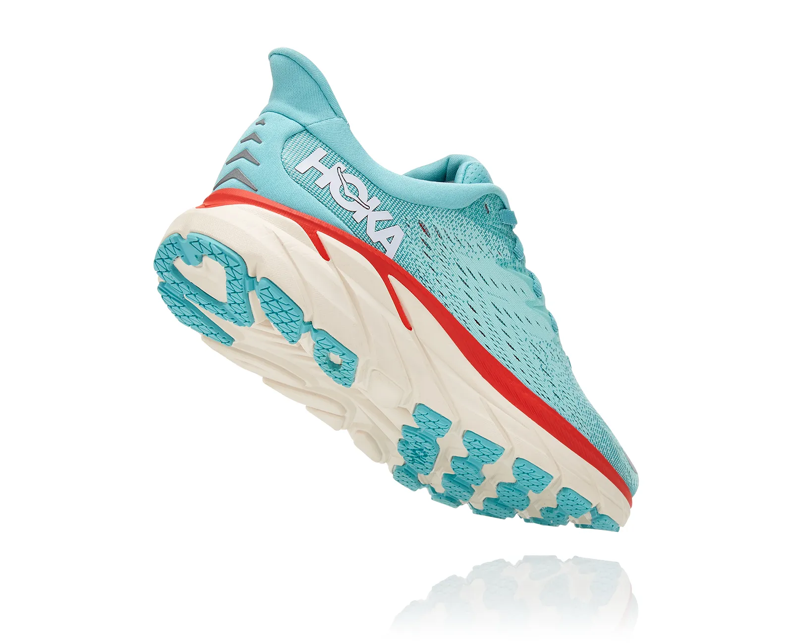 Hoka One One Womens Clifton 8 ***Wide Width***- Aquarelle/Eggshell Blue