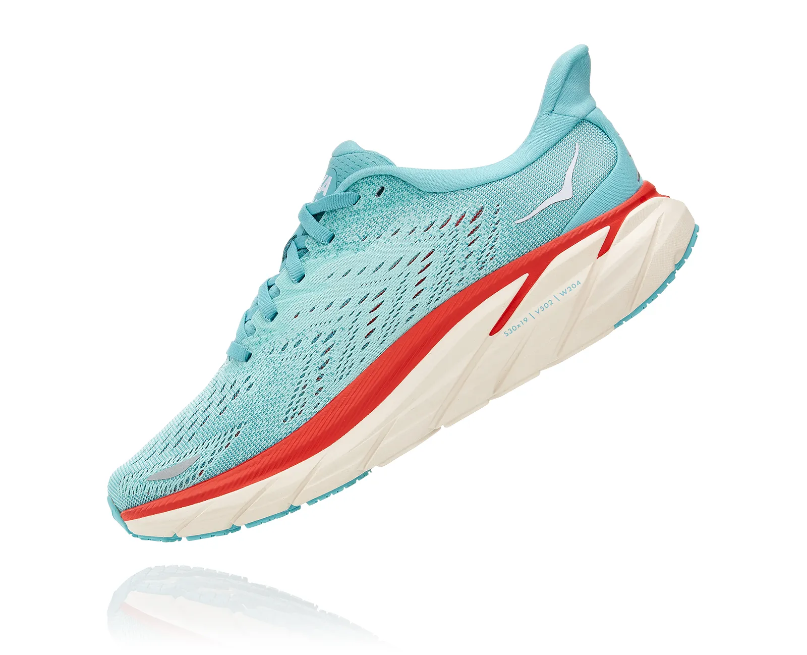 Hoka One One Womens Clifton 8 ***Wide Width***- Aquarelle/Eggshell Blue