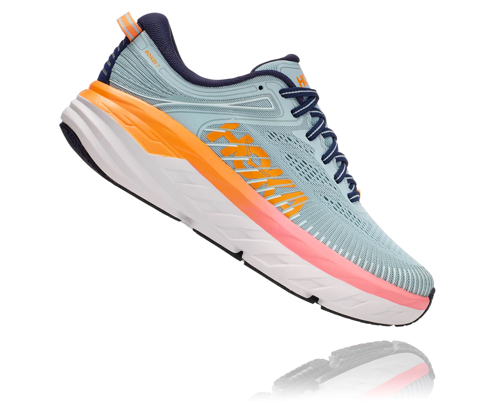 Hoka Womens Bondi 7- Blue Haze/Black Iris- WIDE Width