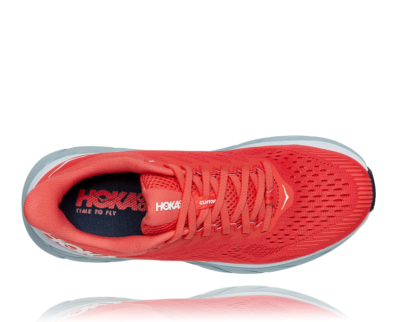 Hoka Womens Clifton 7 Running Shoe- Hot Coral/White