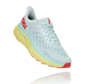 Hoka Womens Clifton 7 ***WIDE WIDTH*** – Morning Mist/ Hot Coral