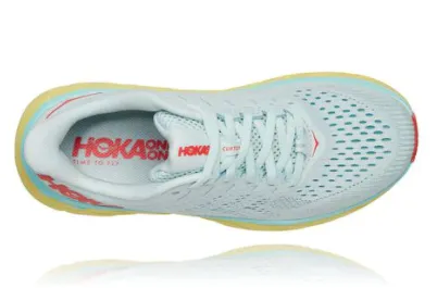 Hoka Womens Clifton 7 ***WIDE WIDTH*** – Morning Mist/ Hot Coral