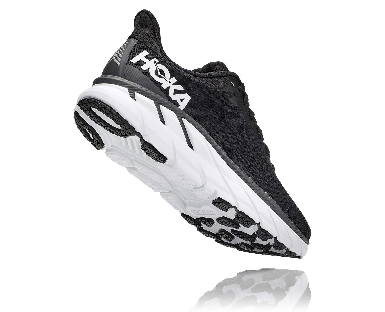 Hoka Womens Clifton 7- Black/White- Wide Width