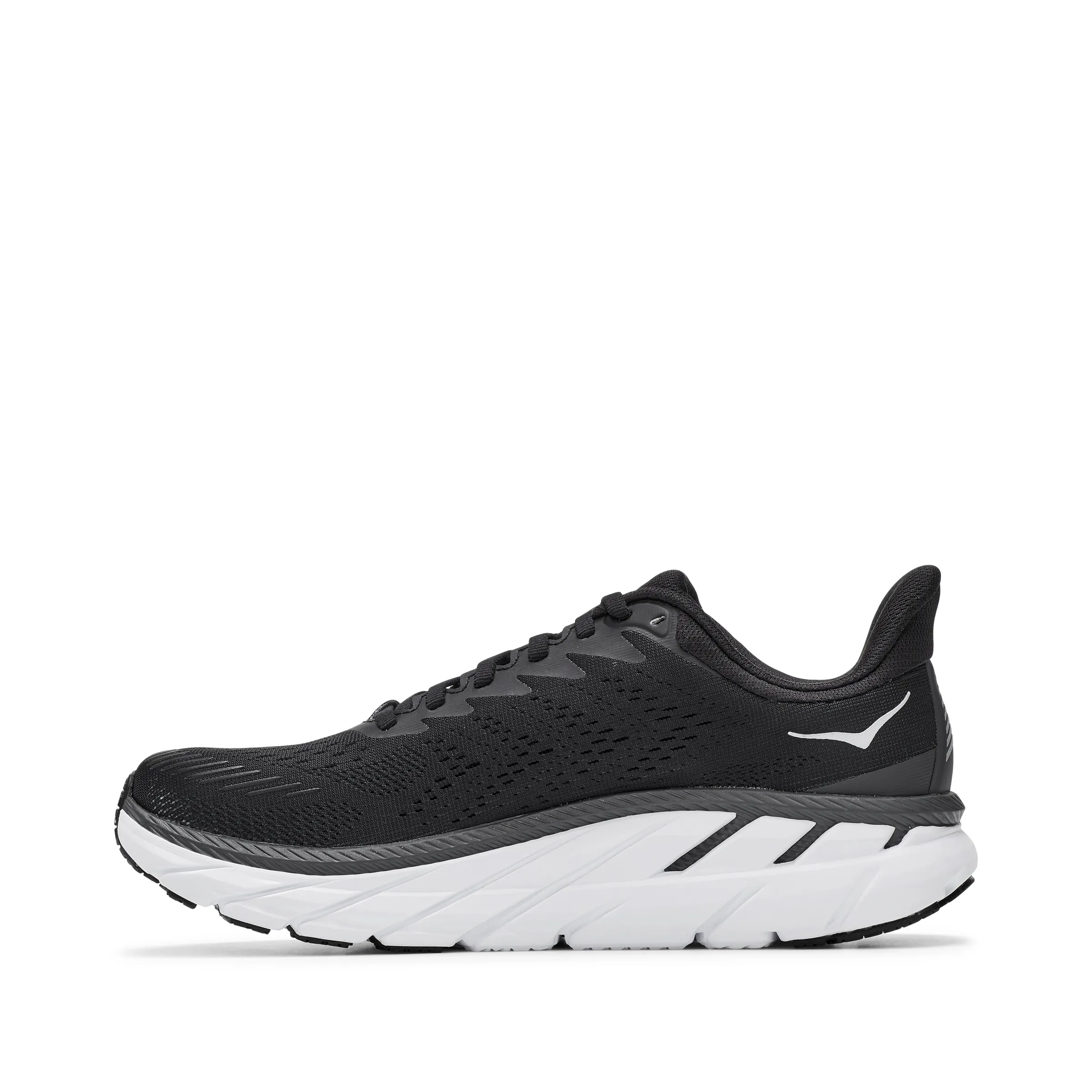 Hoka Womens Clifton 7- Black/White- Wide Width