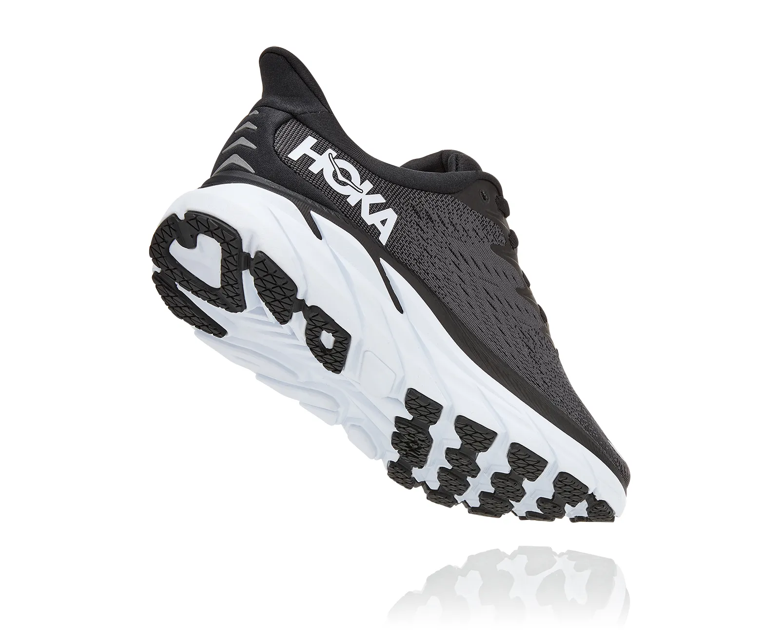 Hoka Womens Clifton 8 Lightweight Running Shoe **Wide Width**- Black/White