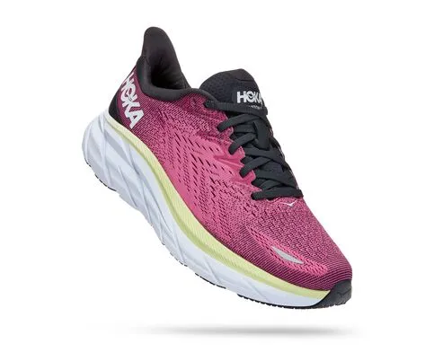 Hoka Womens Clifton 8 Lightweight Running Shoe ***Wide Width***- Blue Graphite/Ibis Rose