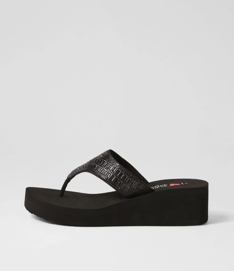 I LOVE BILLY Golter Black Multi Sandals