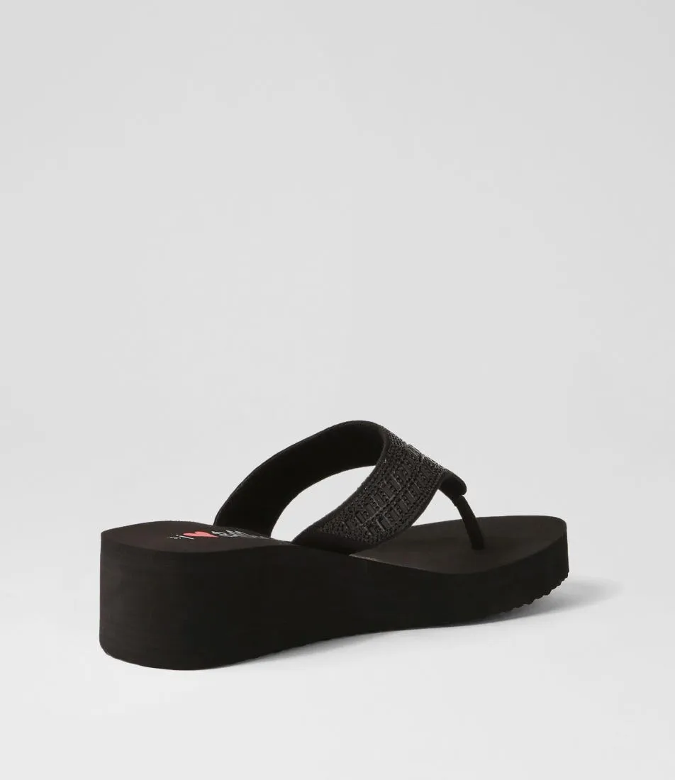 I LOVE BILLY Golter Black Multi Sandals