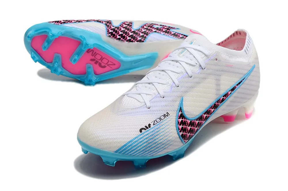 Kids Nike Air Zoom Mercurial Vapor 15 Elite FG Blast - White/Blue/Laser Pink