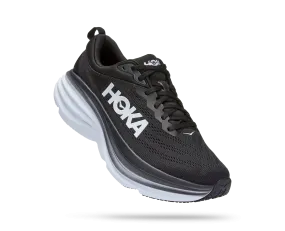 Men's Hoka Bondi 8 Color: Black / White (WIDE WIDTH)