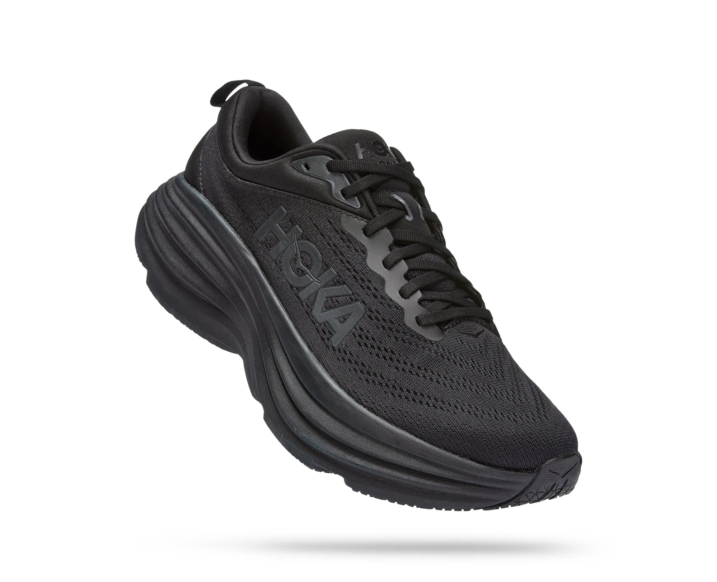 Men's Hoka Bondi 8 Color: Black/ Black (WIDE WIDTH)