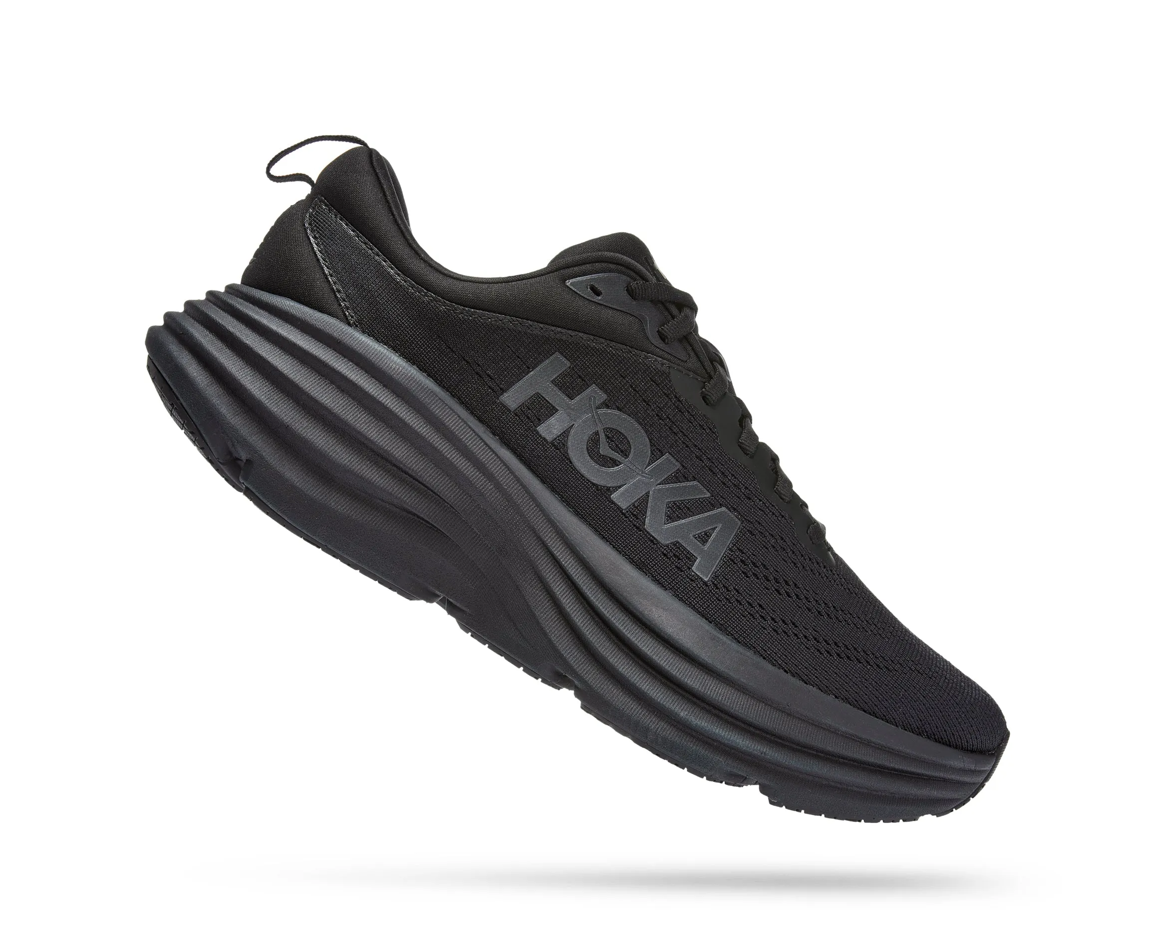 Men's Hoka Bondi 8 Color: Black/ Black (WIDE WIDTH)